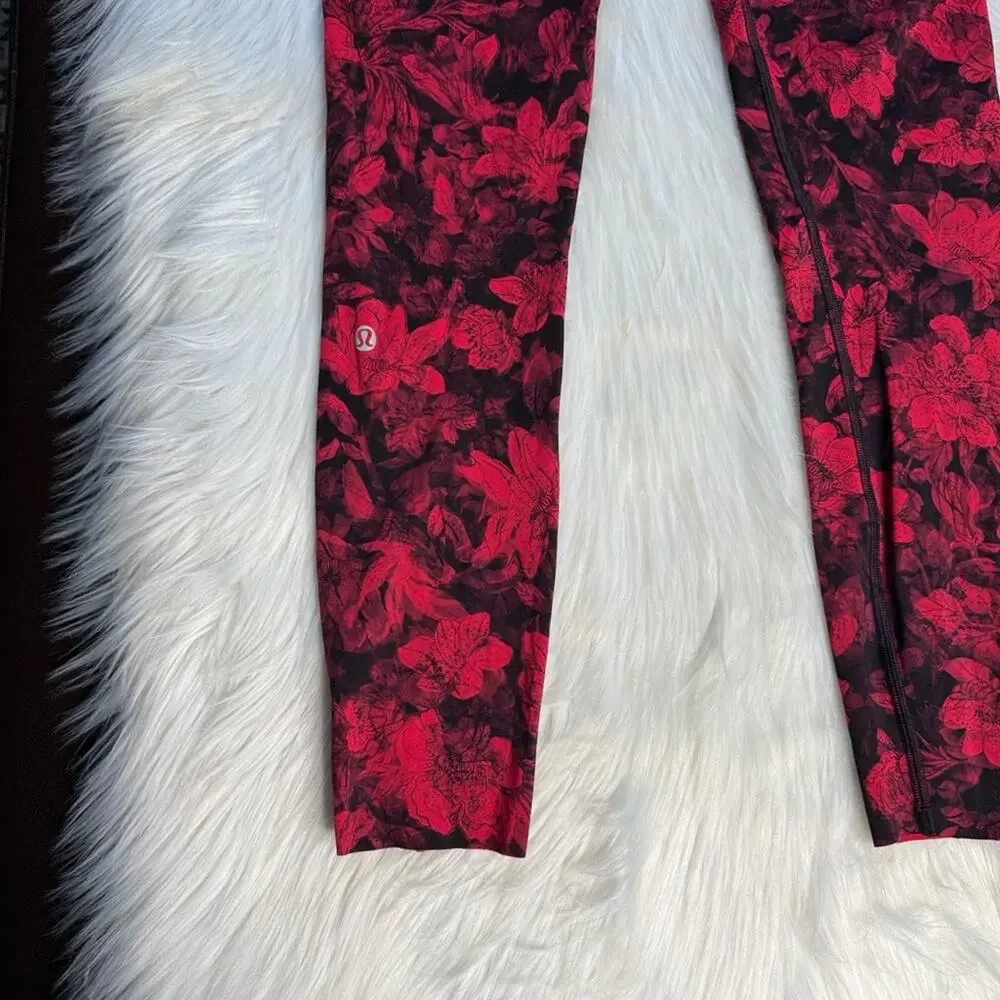 Lululemon Fast & Free 7/8 Tight II Carmine True Red Black